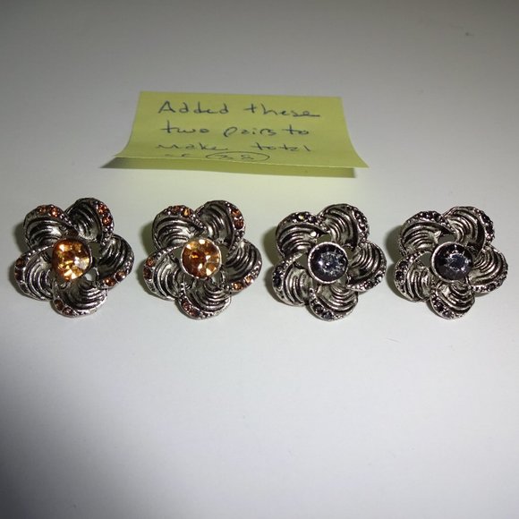 38 Prs Vintage 1980s 1990s Pierced Earrings Dangles Beads Rhinestones Lot Set